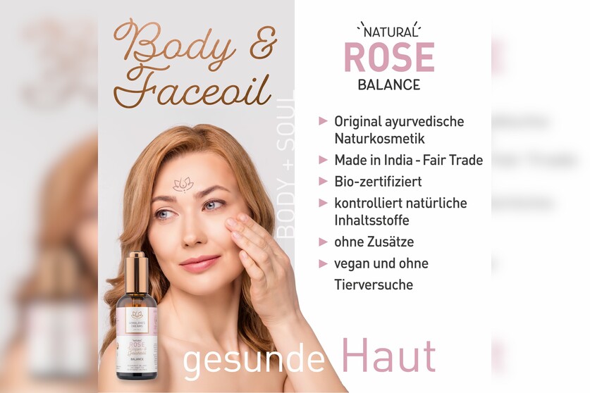 Ayurveda Körper- und Gesichtsöl Rose - Balance