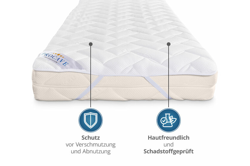 Matratzenauflage verstepptes Lyocell-Doppeltuch mit 4 Eckgummis