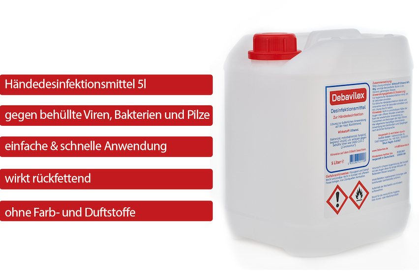 Desinfektionsmittel zur Händedesinfektion, 5 Liter Kanister