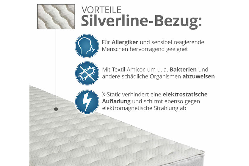 Luxusviscomatratze TR mit Silverline-Bezug