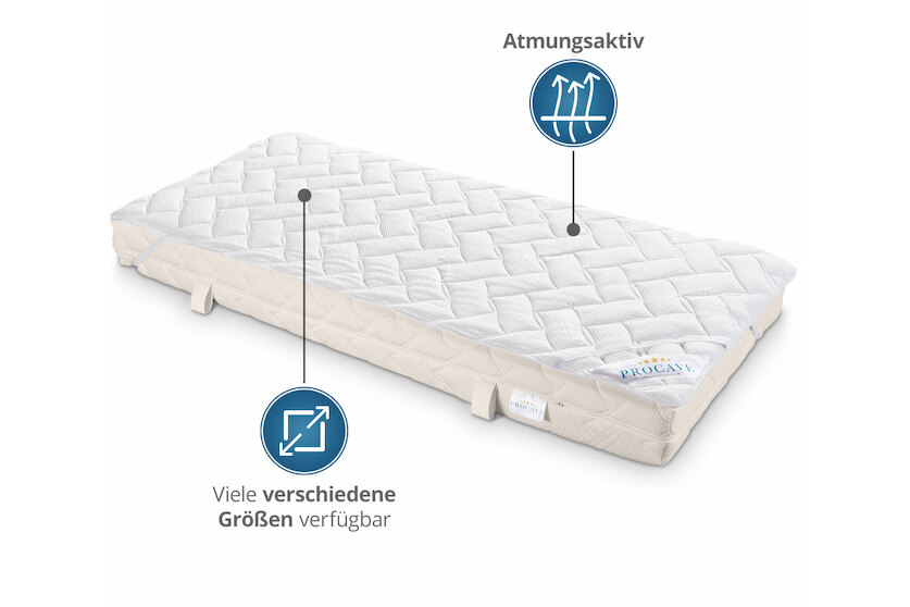 Matratzenauflage verstepptes Lyocell-Doppeltuch mit 4 Eckgummis