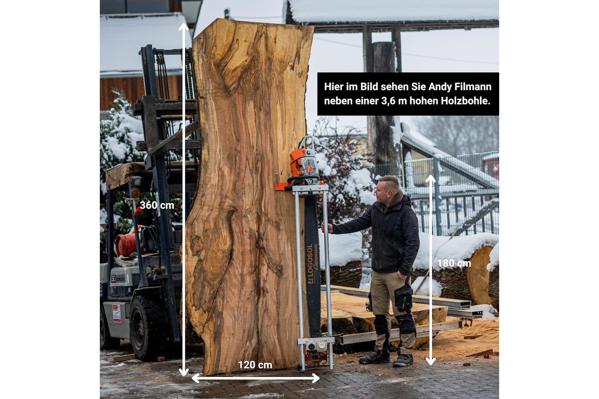 Massiver Holztisch aus einem Stück - Buche