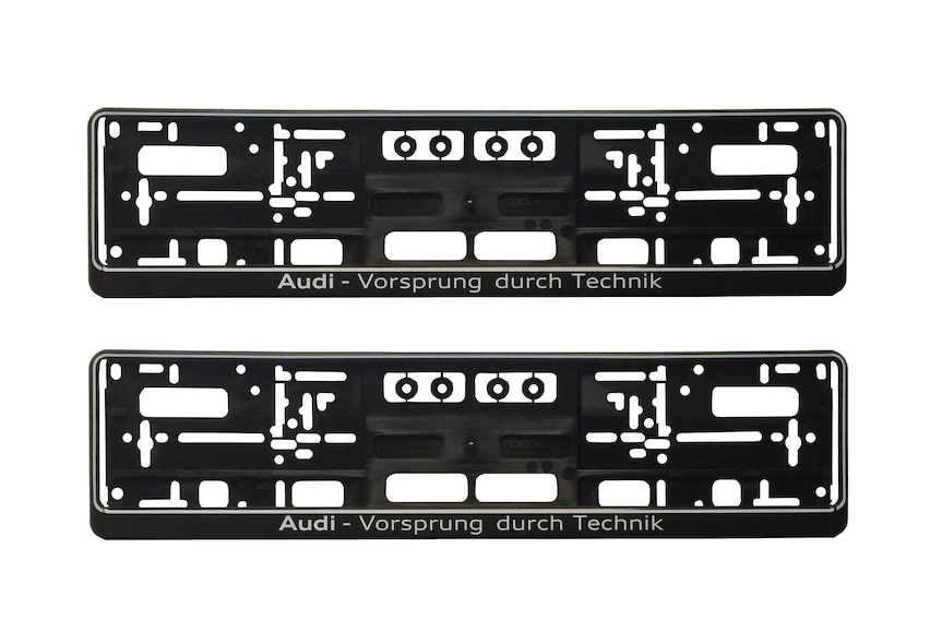 2x Audi Vorsprung durch Technik Kennzeichenhalter
