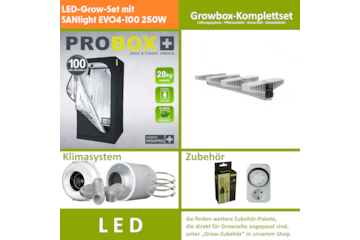 LED-Grow-Set GHP100 mit Lüftung & Lampe nach Wahl