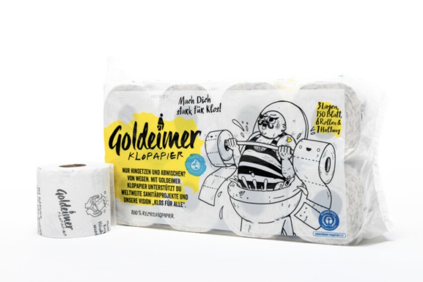 Goldeimer Toilettenpapier