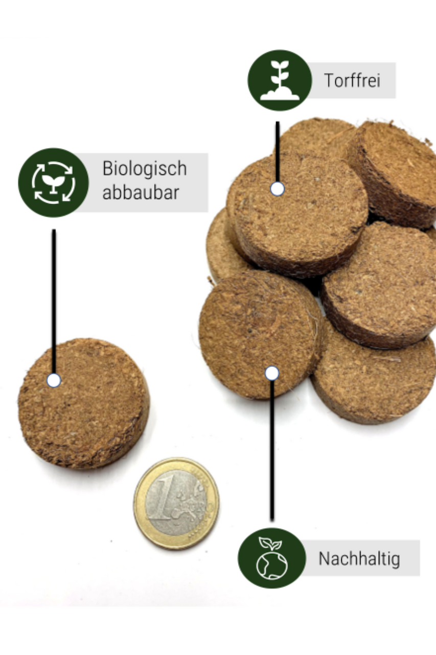Kokos Quelltabletten Ø 35 mm - Anzuchterde [torffrei]