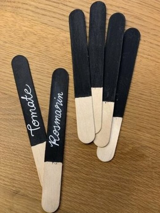 Pflanzenschilder "Holz mit Tafelfarbe" - Pflanzenstecker zum beschriften