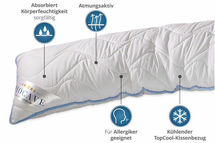 Seitenschläferkissen mit TopCool Kissen-Bezug