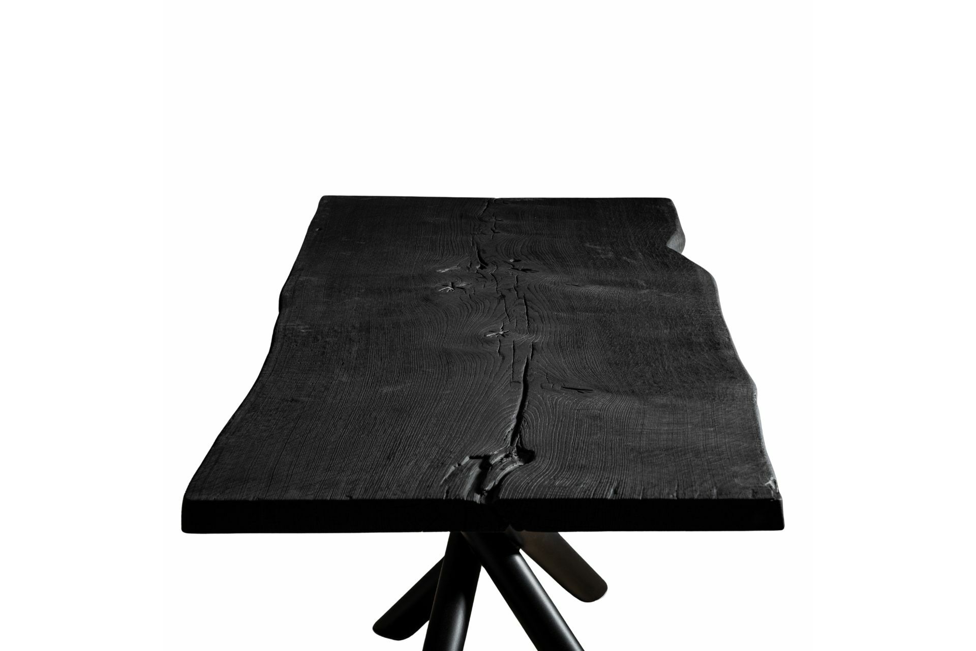 Massiver Holztisch geköhlt aus einem Stück - Eiche