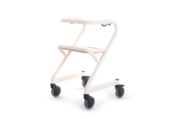 Wohnraum Rollator "Page" 7 Funktionen in einem, Elfenbeinweiß, Handbremse, Gr.. M (Körpergröße 150 cm - 180 cm)