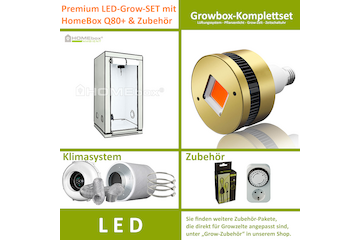 LED-Grow-Set Q80+ mit Lüftung & Lampe nach Wahl