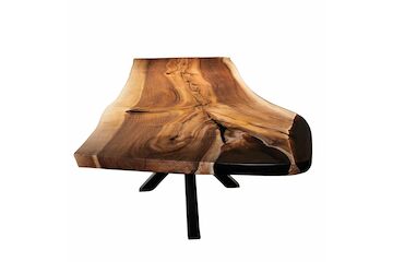Massiver Holztisch aus einem Stück mit Epoxidharz - Nussbaum