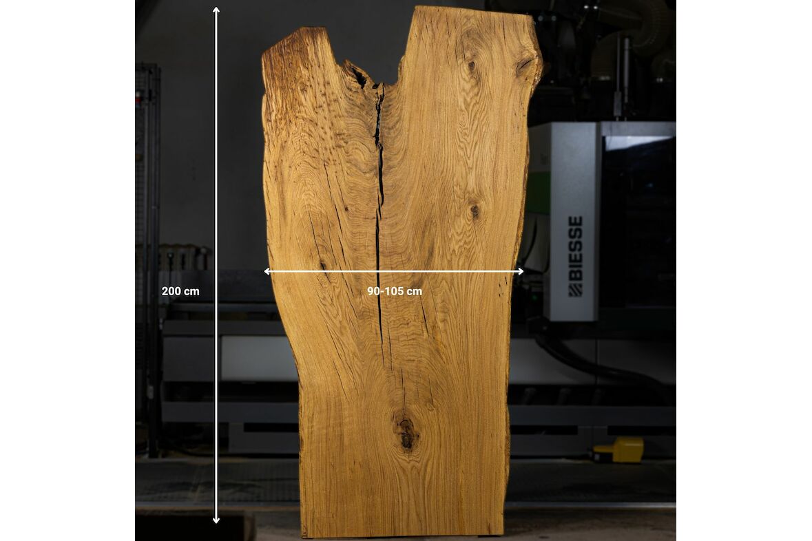 Massiver Holztisch aus einem Stück - Eiche