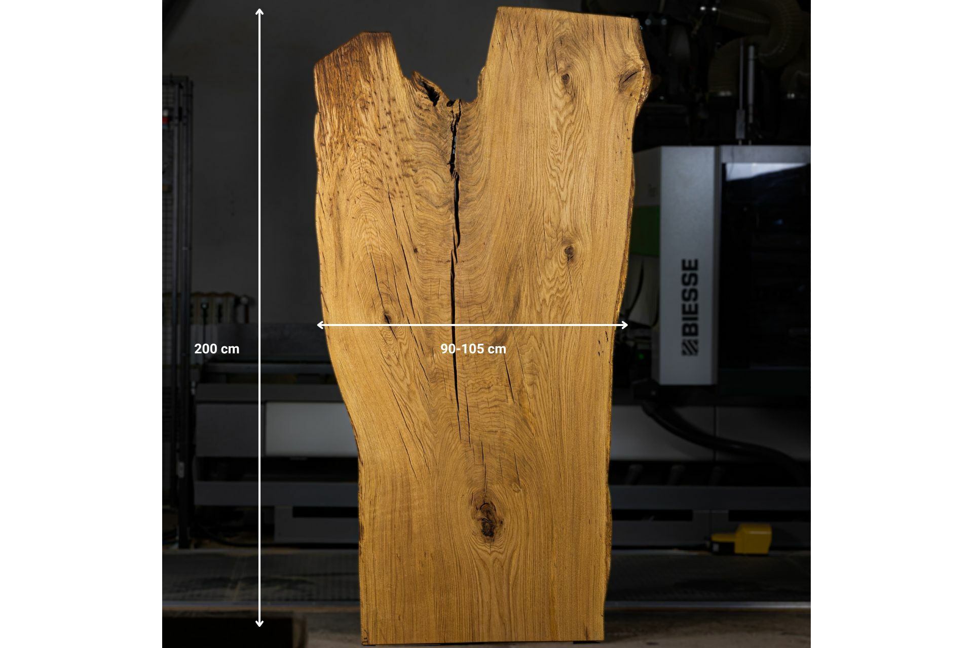 Massiver Holztisch aus einem Stück - Eiche