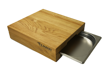 Schneidebrett Eiche mit Auffangschale-35,5X32X9CM