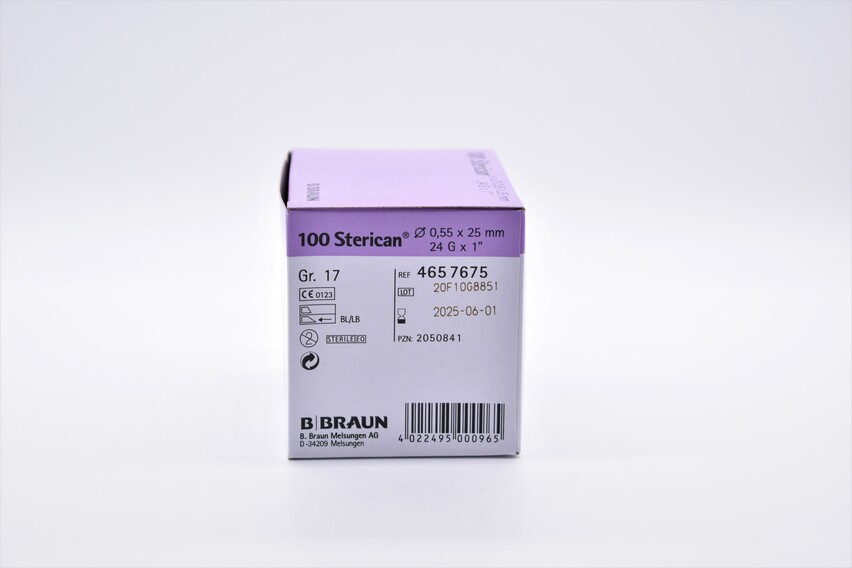 B.Braun Sterican Einmalkanüle / Injektionskanüle, 24G, 0,55x25, 100 Stück