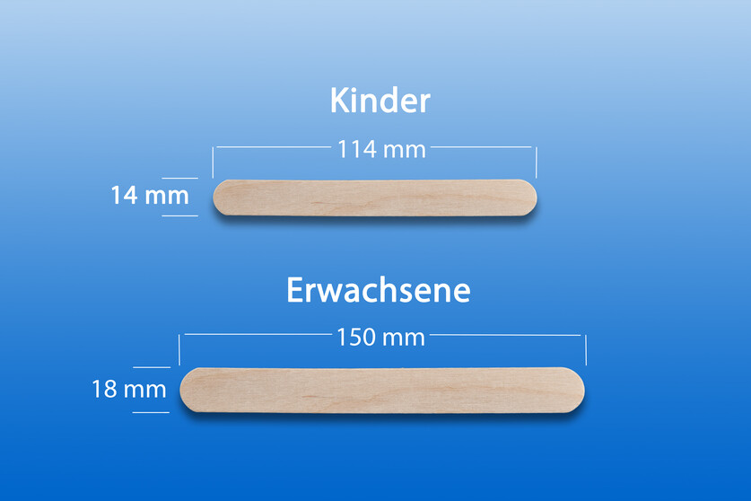 Holzmundspatel für Kinder unsteril 114 x 14mm