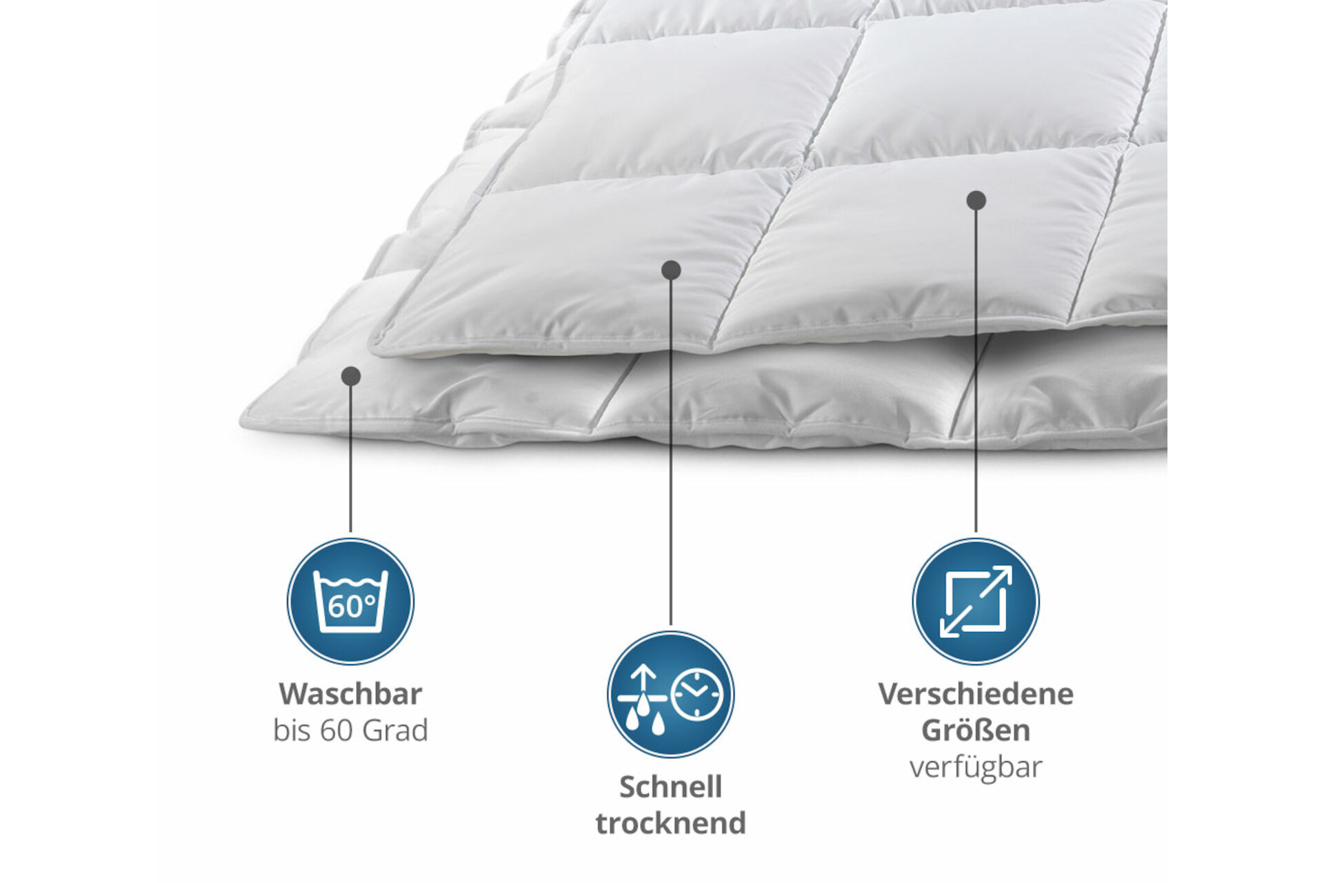 MICRO-COMFORT 4 Jahreszeiten Steppdecke mit Druckknöpfen