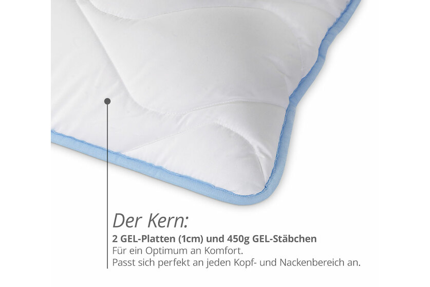 Nackenstützkissen GELSCHAUM in 40x80cm mit Top-Cool Kissenbezug