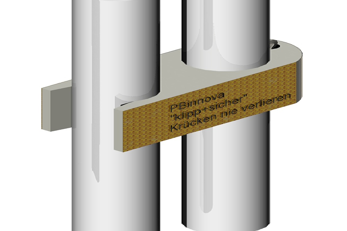 Clipp + Sicher für Gehhilfen ("Krücken") 22,1 mm Ø ≙ 69,43 mm Umfang (CS22)