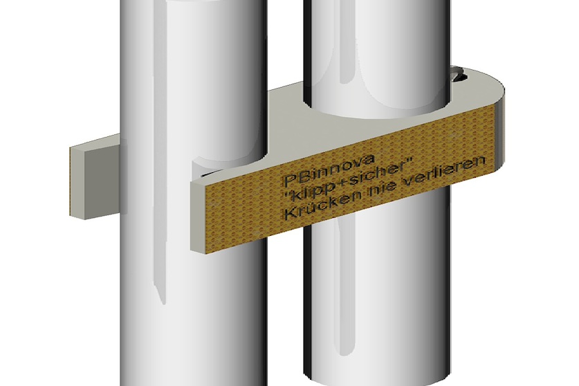 Clipp + Sicher für Gehhilfen ("Krücken") 22,1 mm Ø ≙ 69,43 mm Umfang (CS22)