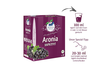 Bio Aroniasaft Muttersaft (100% Aronia Direktsaft). 3 Liter Saftpack / Bag in Box, (7,48 € / l)
