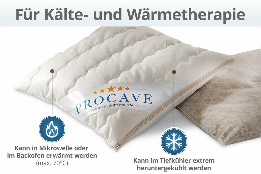 Dinkelkissen mit waschbarem Bezug aus Baumwolle