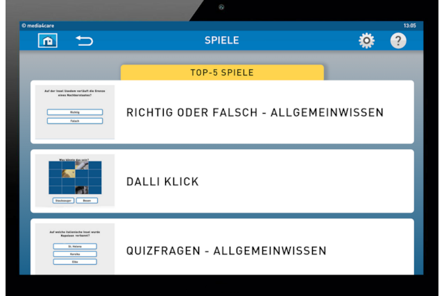 Media4Care Tablet für Senioren | Spiele