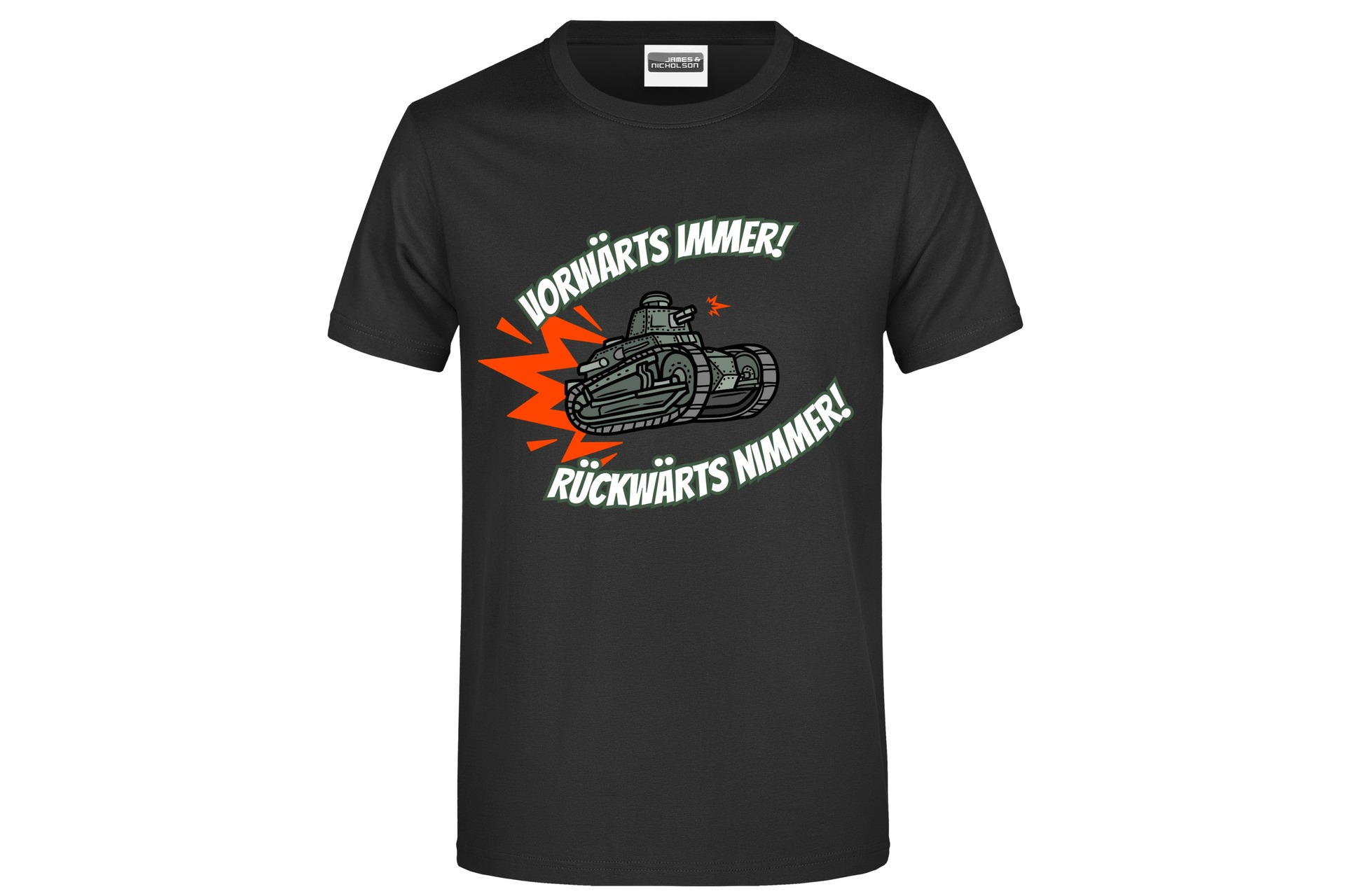 T-Shirt "Vorwärts immer - Rückwärts nimmer!" für Herren vorn