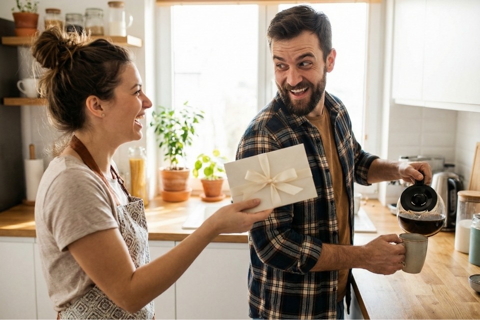 Gl&uuml;ckliches Paar genie&szlig;t gemeinsame Zeit - Erlebnisgeschenke f&uuml;r Zwei bei basenio