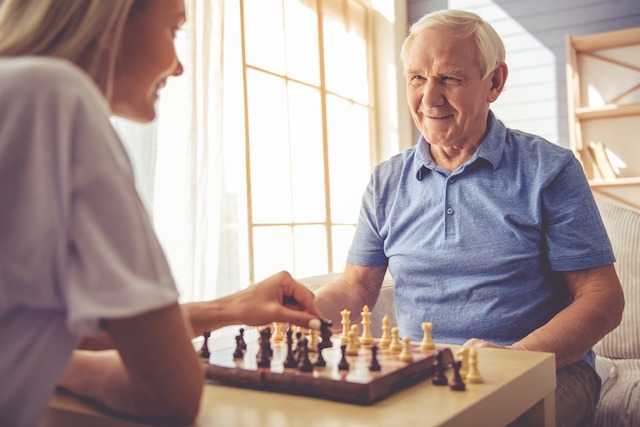 Schach, spielen, Strategie, Seniorenbetreuung, Alter