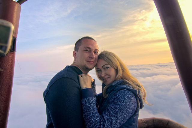 romantische Ballonfahrt, Ehepaar, Erlebnisgeschenk