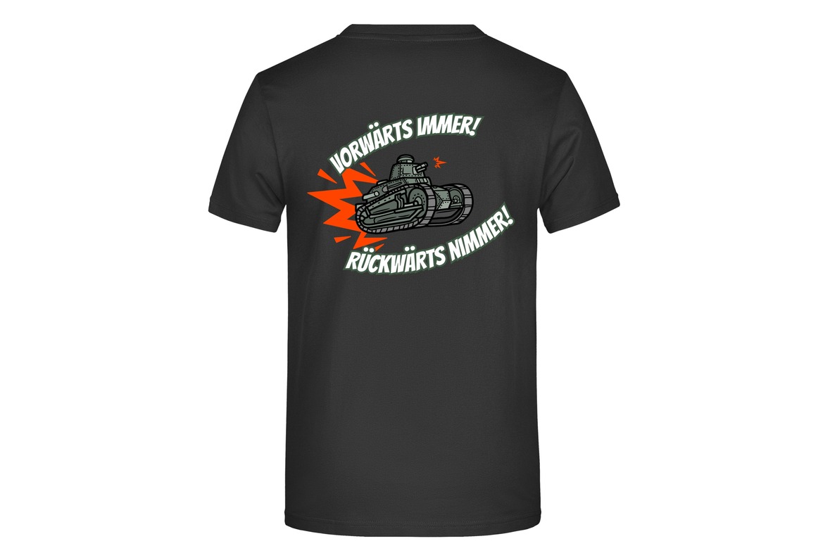 T-Shirt "Vorwärts immer - Rückwärts nimmer!" für Herren hinten