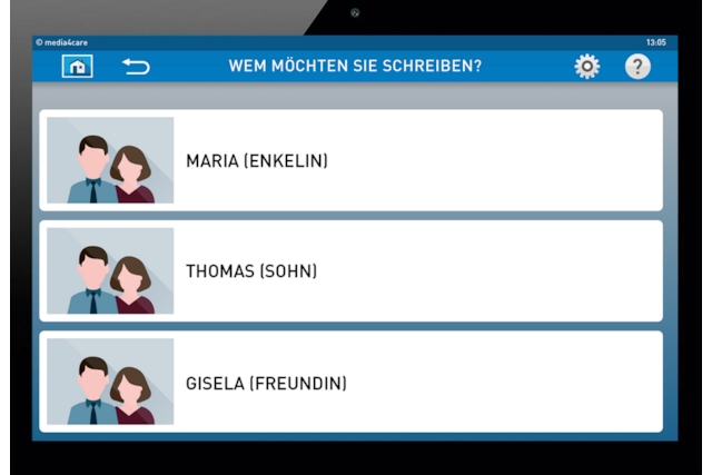 Media4Care Tablet für Senioren | Nachrichten schreiben
