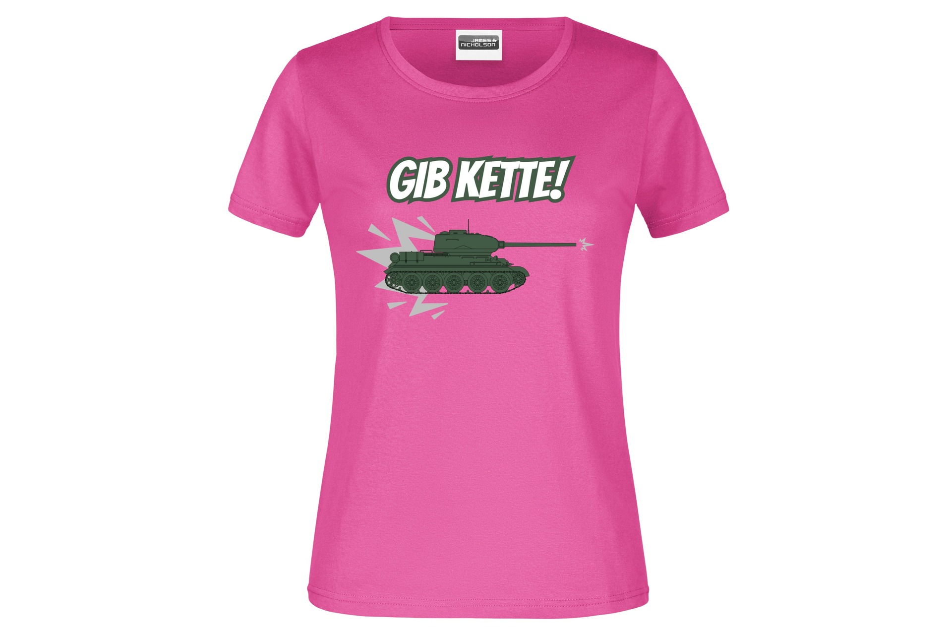 T-Shirt "Gib Kette!" für Damen vorn