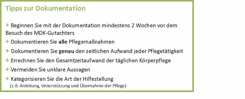 Tipps zur Dokumentation Pflegetagebuch, Pflege, Grafik, Tipps