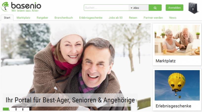 Seniorenshop | Online-Shop für Senioren & Ältere Bild zum Artikel: Marktplatz mit Online-Shop geht auf basenio.de online