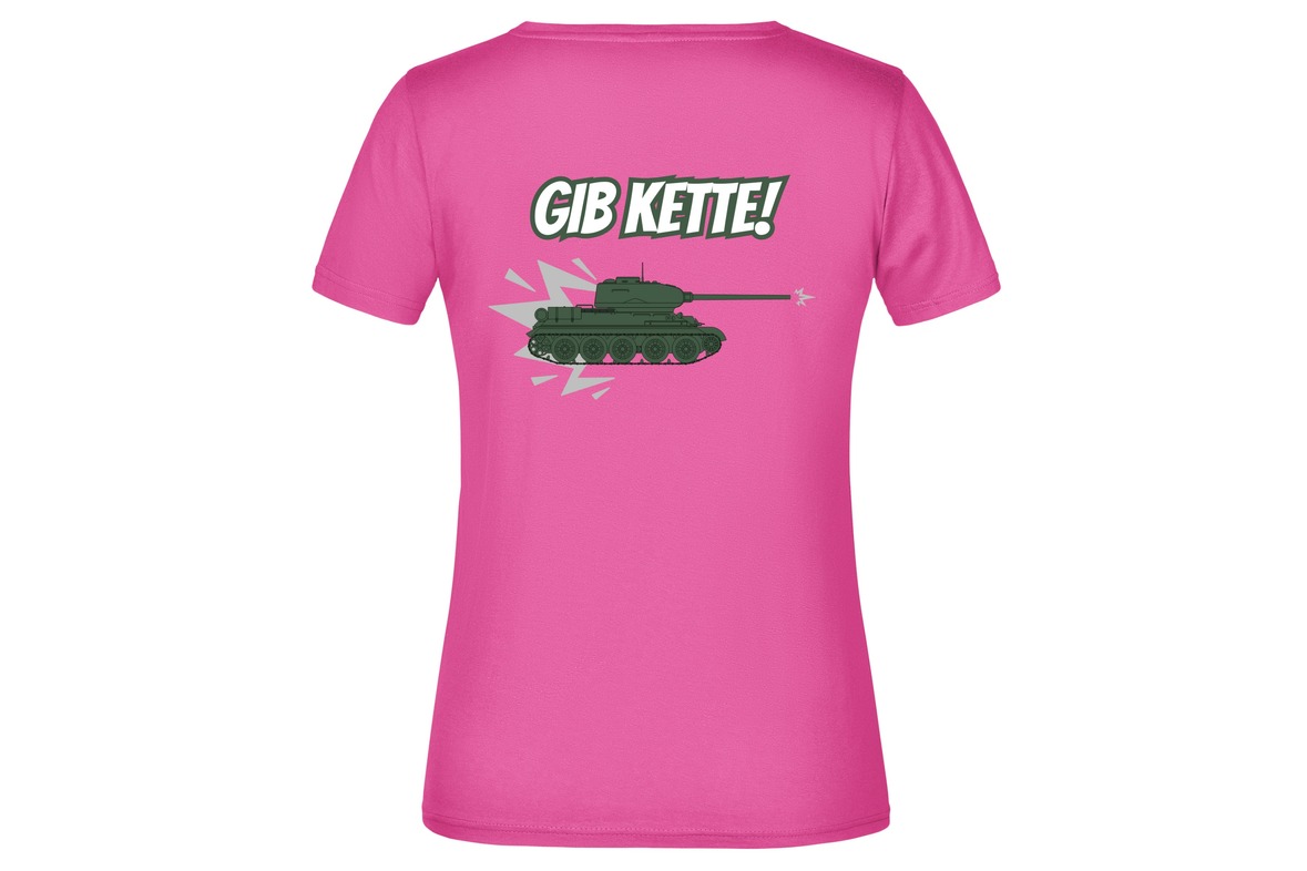 T-Shirt "Gib Kette!" für Damen hinten