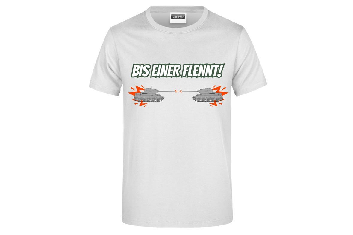 T-Shirt "Bis einer flennt!" für Herren vorn