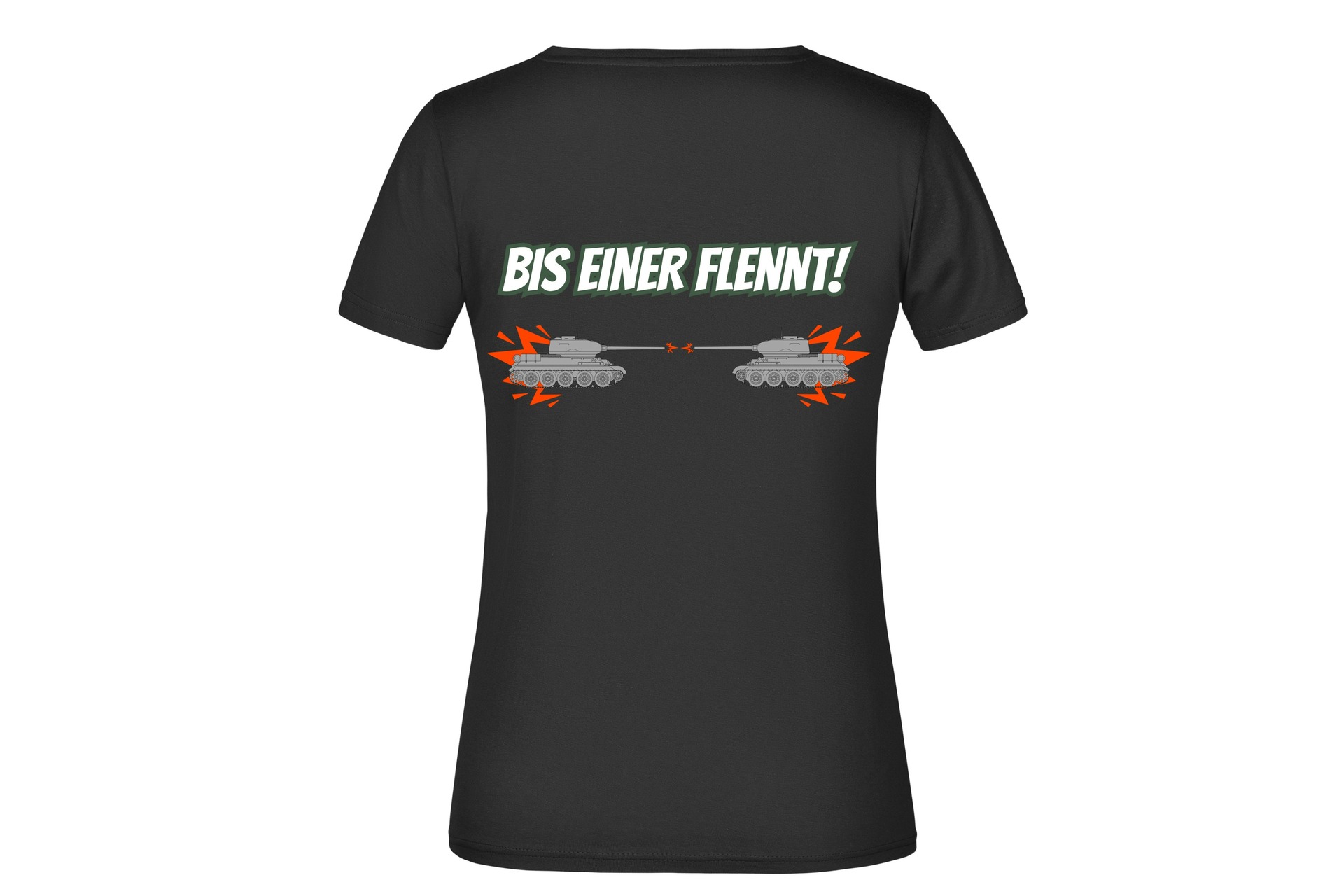 T-Shirt "Bis einer flennt!" für Damen hinten