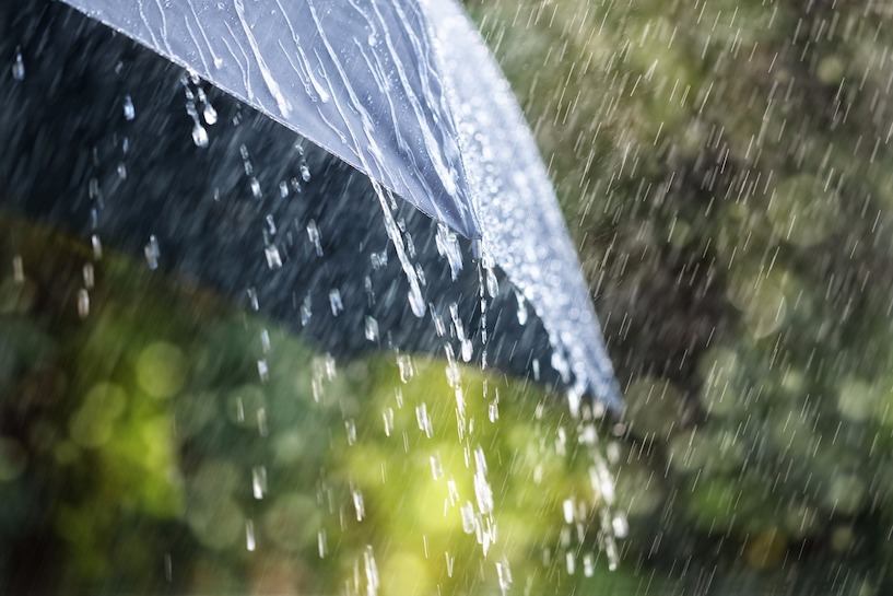 Gegen Schäden aus Naturgewalten kann eine Elementarschadensversicherung abgeschlossen werden. Regen, Schirm, Unwetter, nass, Wolkenbruch, Schauer, Niederschlag, Sturzregen,