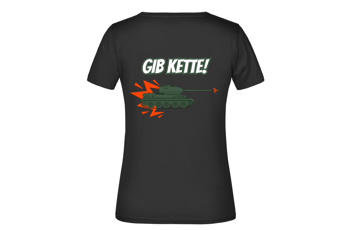 T-Shirt "Gib Kette!" für Damen hinten
