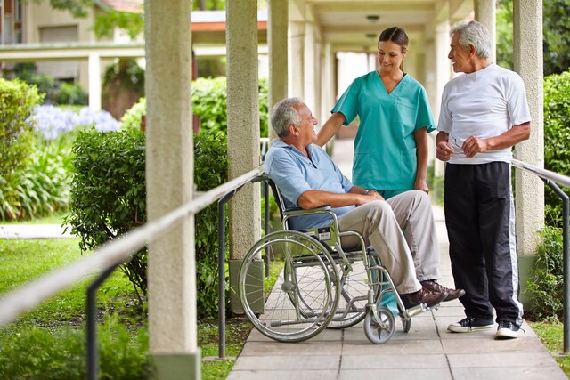 Senioren, Pflegeheim, Altenheim, Rollstuhl, Pfleger