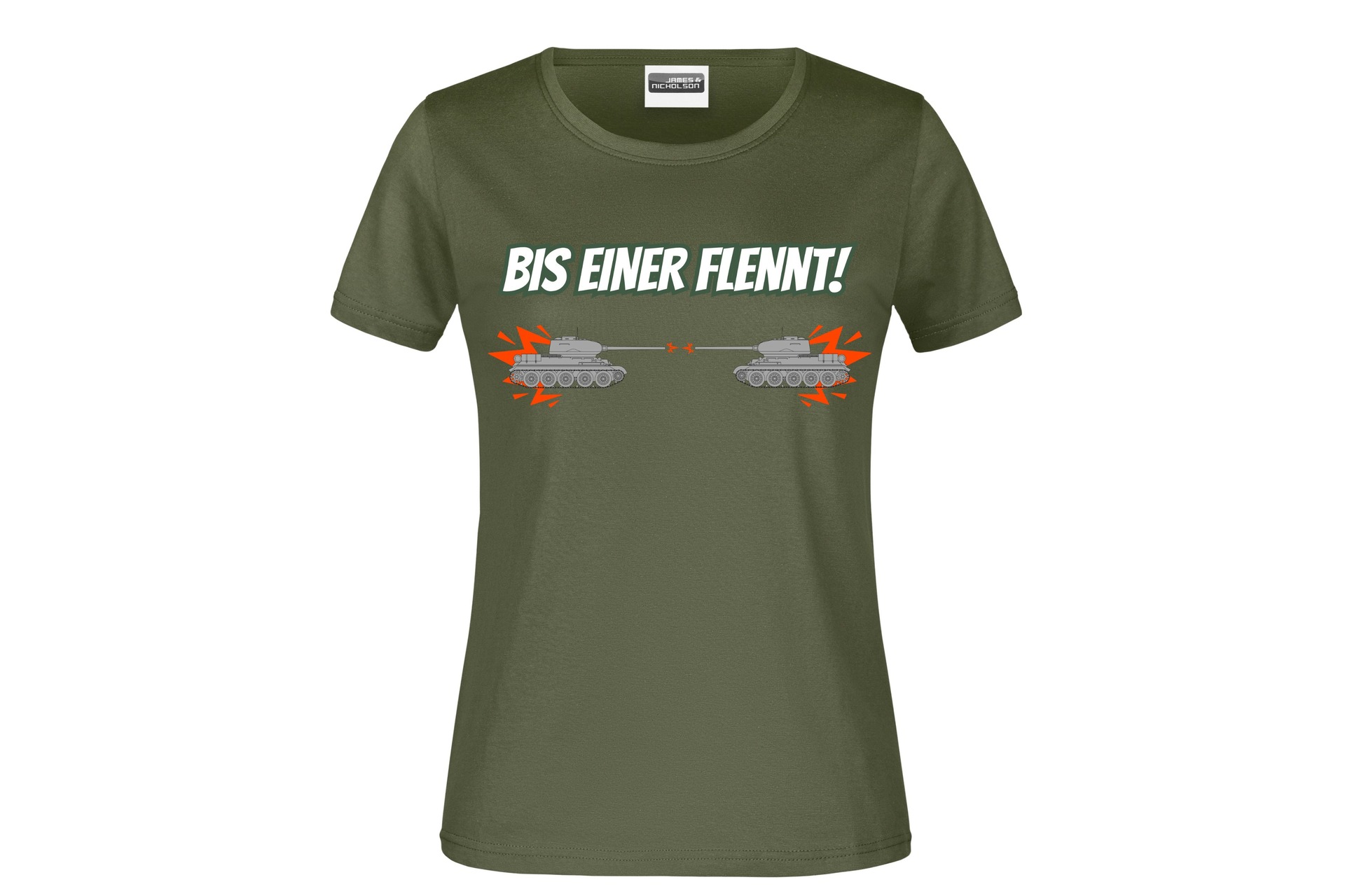 T-Shirt "Bis einer flennt!" für Damen vorn