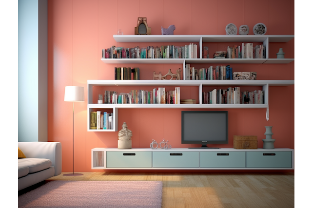 Wohnwand mit Büchern | Dekoration