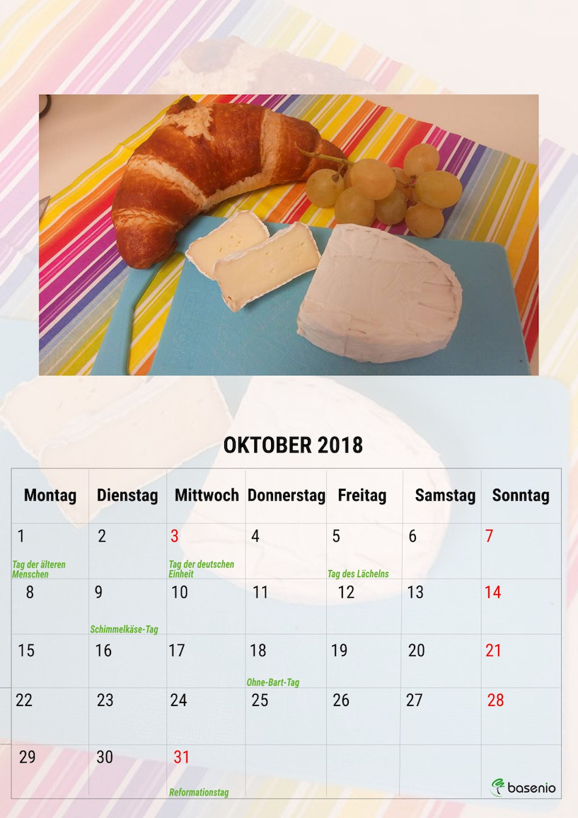 Kalender der kuriosen, lustigen & verrückten Feiertage 2018 zum Drucken