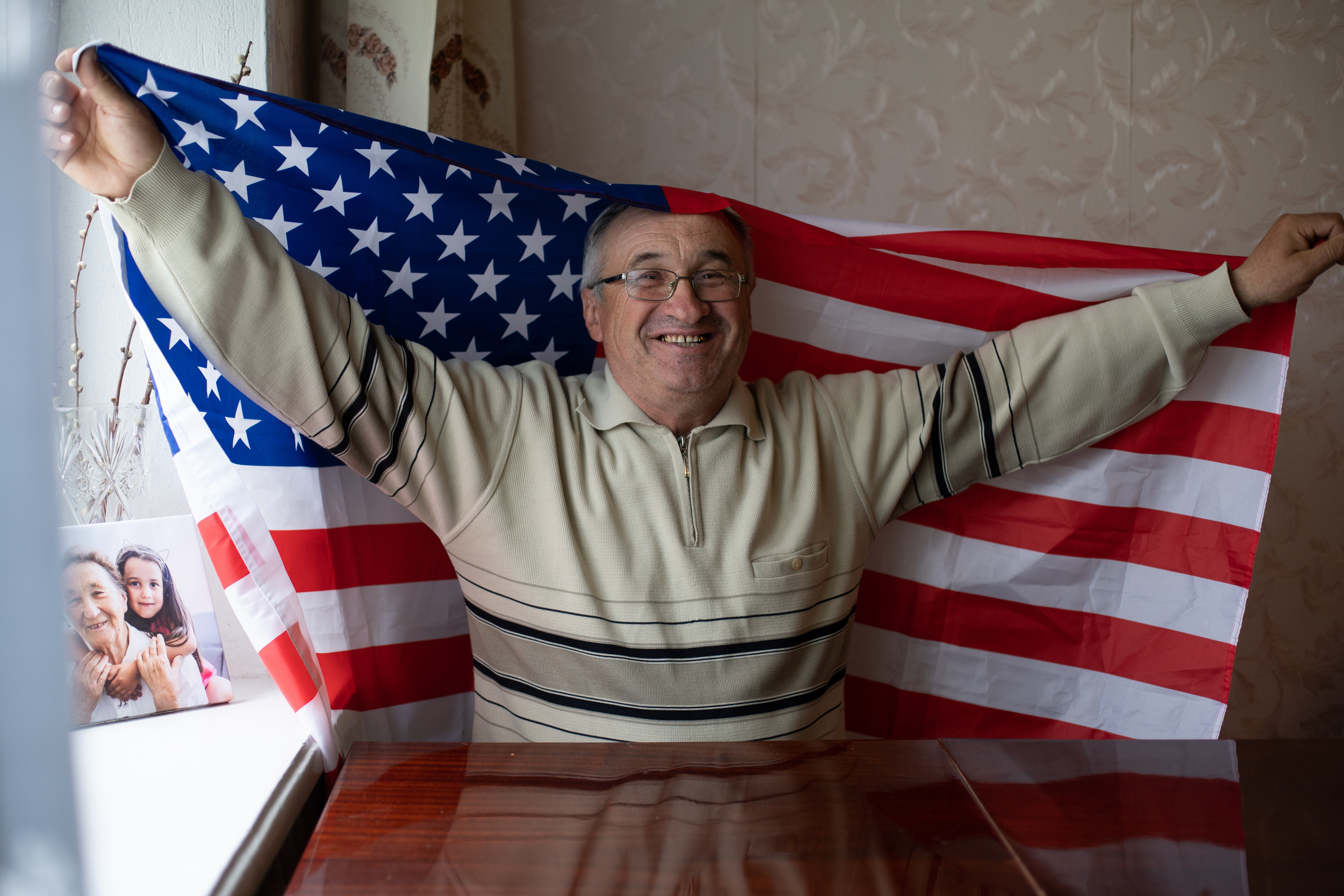 Rentner Auswandern USA Fahne