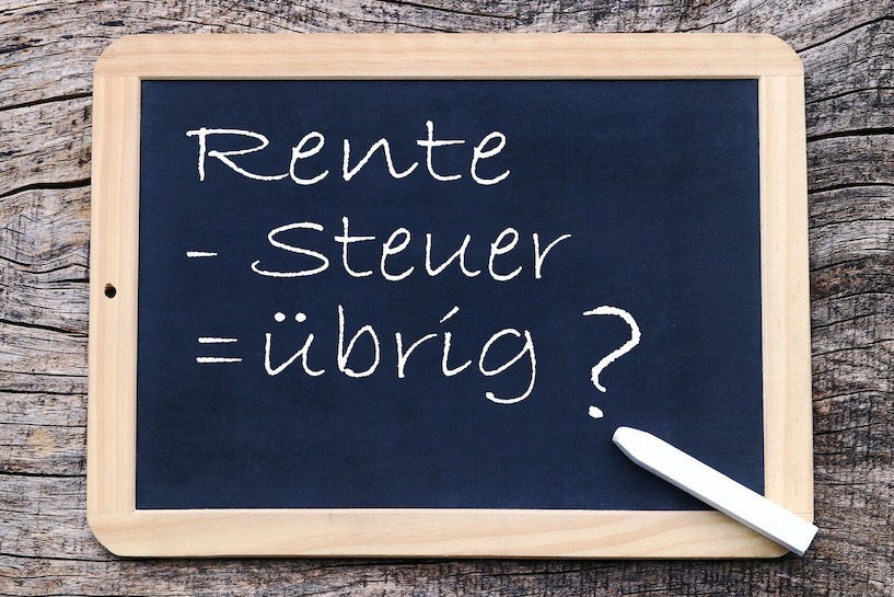 Rente, Steuer, Rentenbesteuerung, Kreide, Tafel