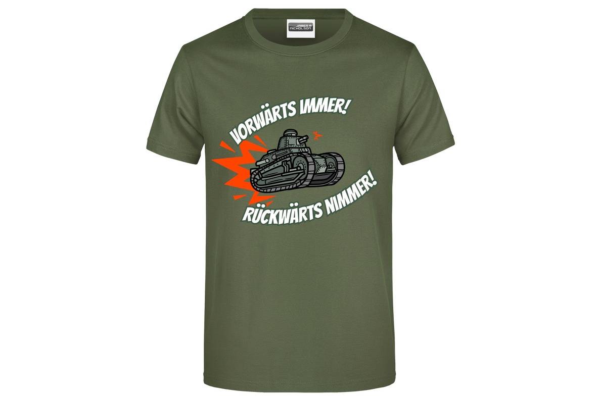 T-Shirt "Vorwärts immer - Rückwärts nimmer!" für Herren vorn