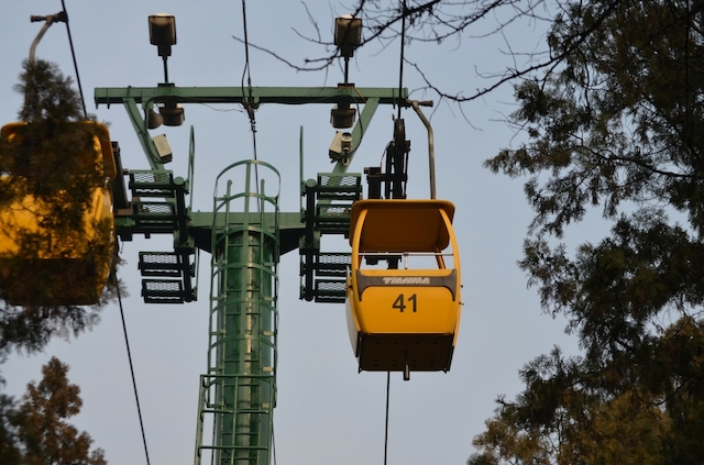 Gondel, Seilbahn, Baum, Bäume, gelb, Alpen